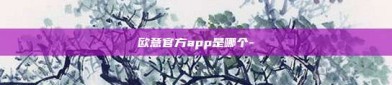 欧意官方app是哪个-