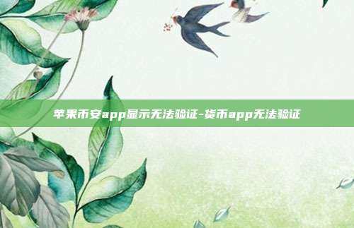 苹果币安app显示无法验证-货币app无法验证