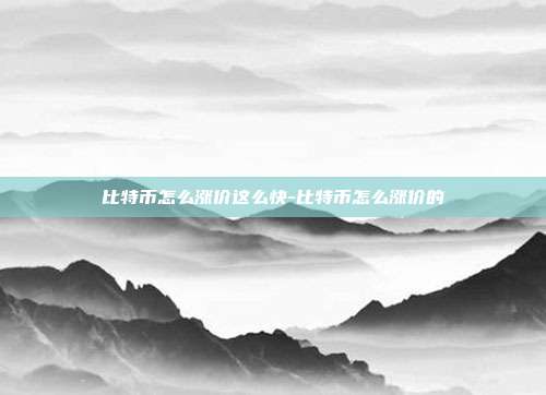 比特币怎么涨价这么快-比特币怎么涨价的