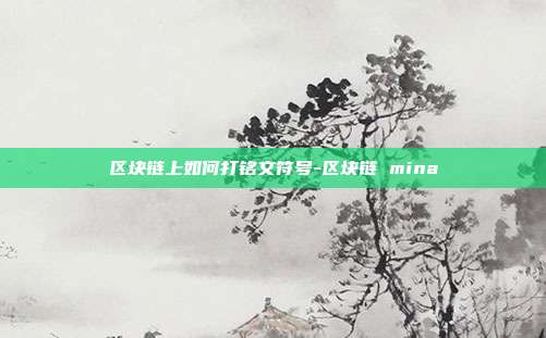 区块链上如何打铭文符号-区块链 mina