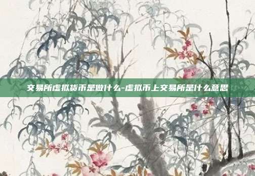 交易所虚拟货币是做什么-虚拟币上交易所是什么意思