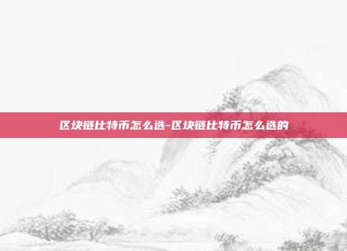 区块链比特币怎么选-区块链比特币怎么选的