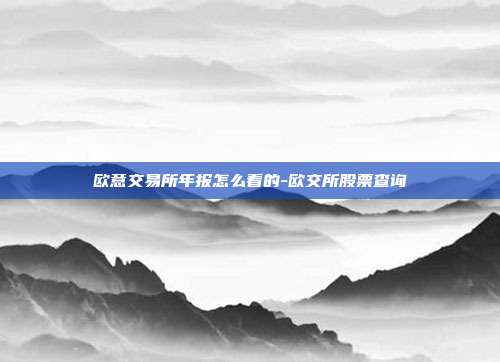 欧意交易所年报怎么看的-欧交所股票查询