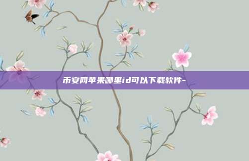 币安网苹果哪里id可以下载软件-