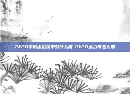 2k20手游虚拟货币有什么用-2k20虚拟币怎么用