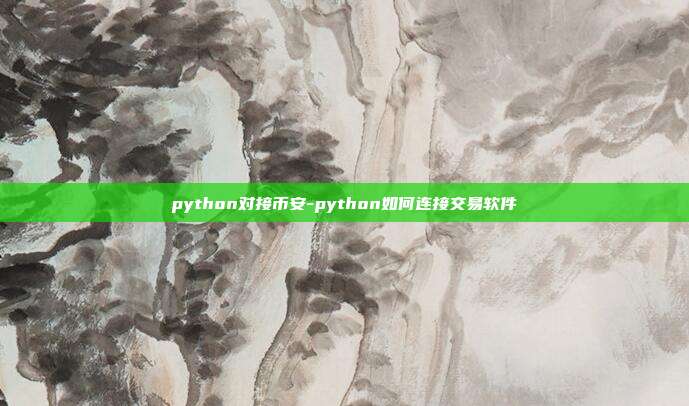 python对接币安-python如何连接交易软件