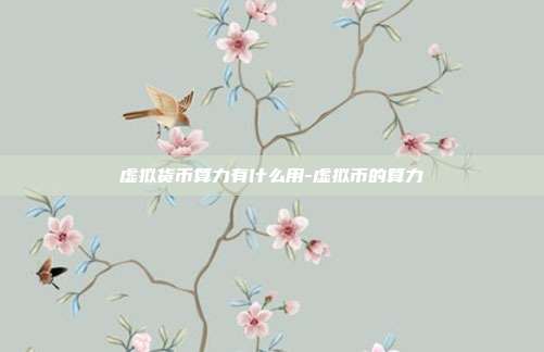 虚拟货币算力有什么用-虚拟币的算力