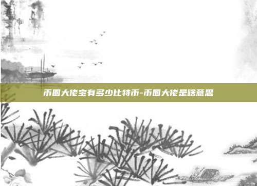 币圈大佬宝有多少比特币-币圈大佬是啥意思