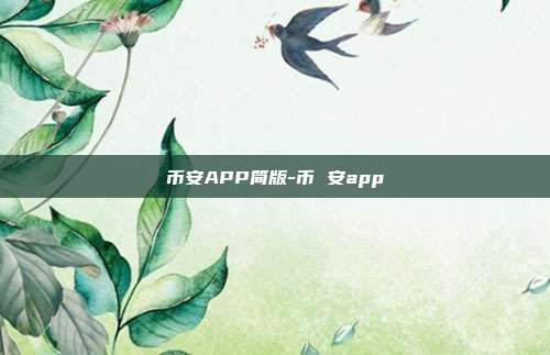 币安APP简版-币 安app