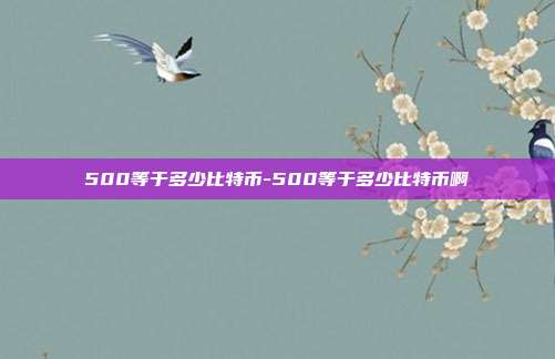 500等于多少比特币-500等于多少比特币啊