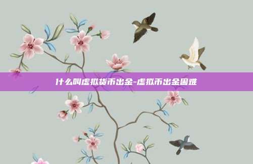 什么叫虚拟货币出金-虚拟币出金困难