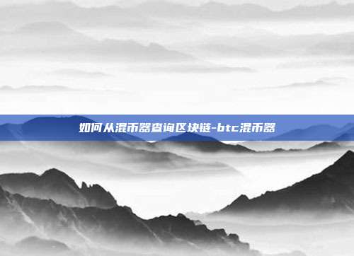 如何从混币器查询区块链-btc混币器