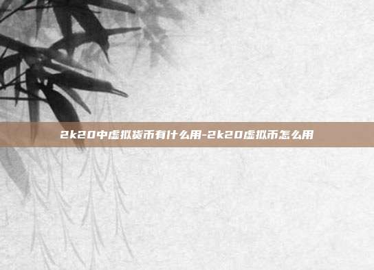 2k20中虚拟货币有什么用-2k20虚拟币怎么用