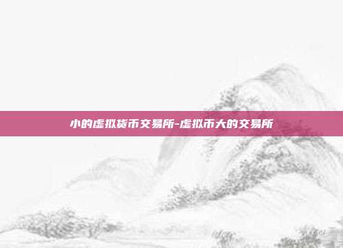 小的虚拟货币交易所-虚拟币大的交易所