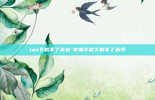 ios下载不了币安-苹果手机下载不了币乎