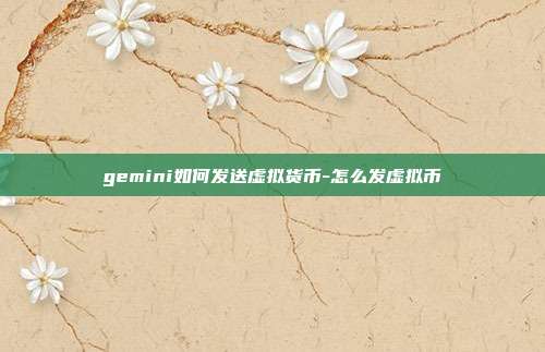 gemini如何发送虚拟货币-怎么发虚拟币