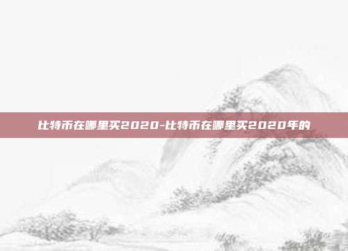 比特币在哪里买2020-比特币在哪里买2020年的