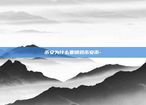 币安为什么要销毁币安币-