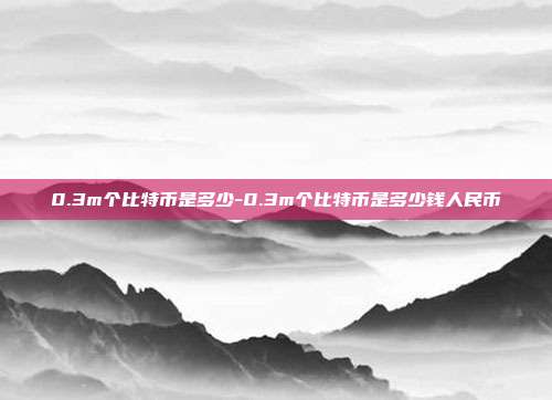 0.3m个比特币是多少-0.3m个比特币是多少钱人民币