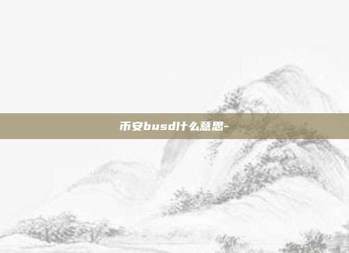 币安busd什么意思-