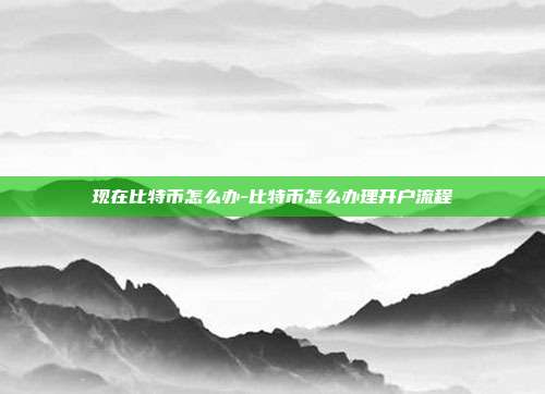 现在比特币怎么办-比特币怎么办理开户流程