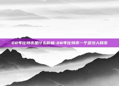 08年比特币是什么价格-08年比特币一个多少人民币