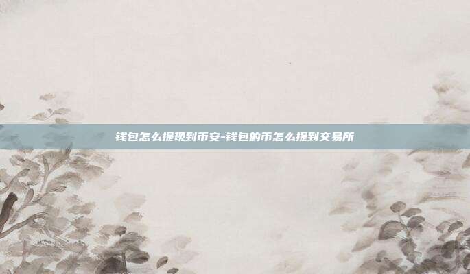 钱包怎么提现到币安-钱包的币怎么提到交易所