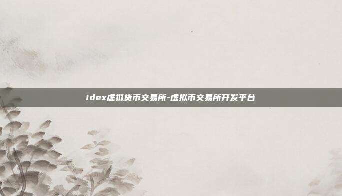 idex虚拟货币交易所-虚拟币交易所开发平台