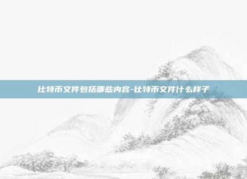 比特币文件包括哪些内容-比特币文件什么样子