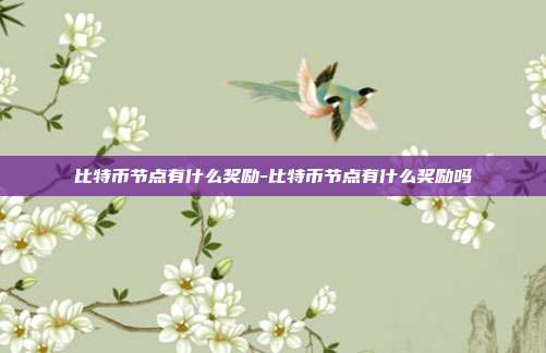 比特币节点有什么奖励-比特币节点有什么奖励吗