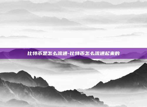 比特币是怎么流通-比特币怎么流通起来的