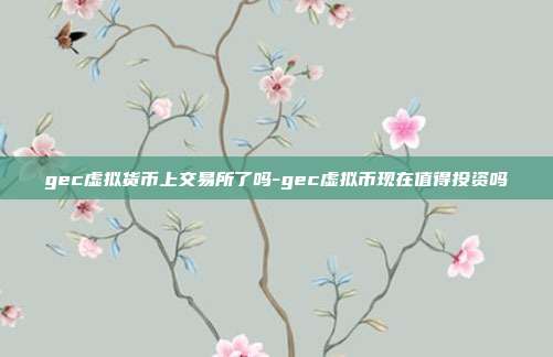 gec虚拟货币上交易所了吗-gec虚拟币现在值得投资吗