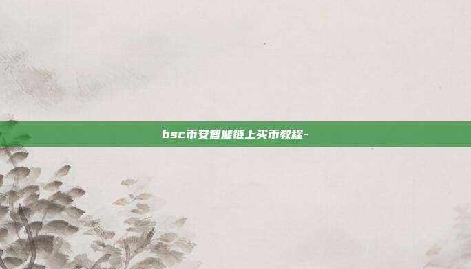 bsc币安智能链上买币教程-