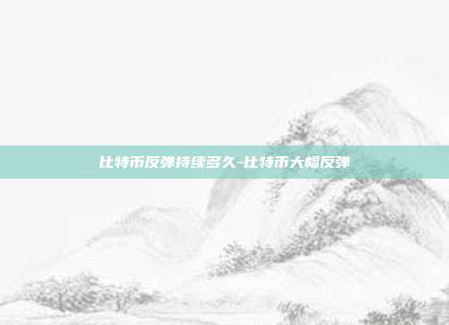 比特币反弹持续多久-比特币大幅反弹