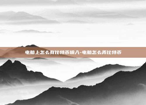 电脑上怎么有比特币输入-电脑怎么弄比特币