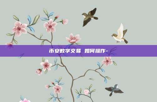 币安数字交易 如何操作-