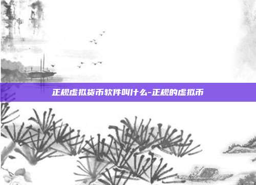 正规虚拟货币软件叫什么-正规的虚拟币