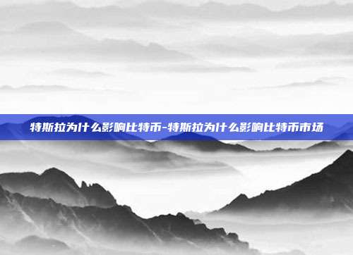 特斯拉为什么影响比特币-特斯拉为什么影响比特币市场