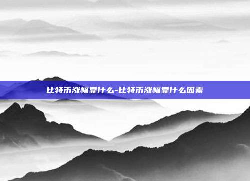 比特币涨幅靠什么-比特币涨幅靠什么因素