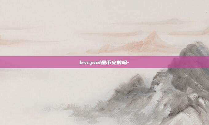 bscpad是币安的吗-