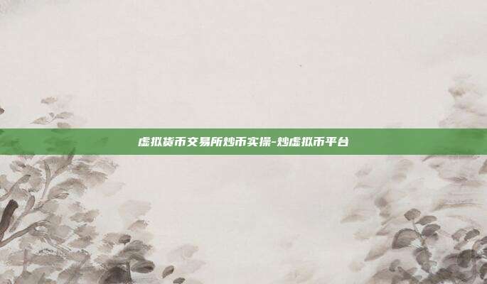 虚拟货币交易所炒币实操-炒虚拟币平台